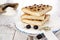 Italian rosemary Focaccia bread on a wooden board.