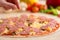 Italian salami pizza making
