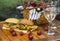 Italian sandwich with picnic basket