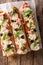 Italian sandwiches pizza casserole: cut baguette baked with chic