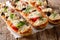 Italian sandwiches pizza casserole: cut baguette baked with chic