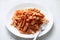 italian sausage cavatelli pasta in tomato sauce