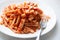 italian sausage cavatelli pasta in tomato sauce