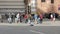 Italian schoolboys playing football in urban context