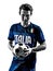 Italian soccer players man silhouettes portraits