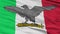 Italian Social Republic War Flag Closeup Seamless Loop