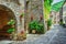 Italian street in a small provincial town of Tuscan