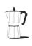 Italian style stovetop coffee maker illustration. Moka coffee