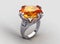 Italian style white gold orange sapphire ring