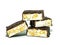 Italian sweets torrone on white background