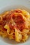 Italian tagliatelle with tomato sauce