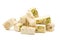 Italian torrone nougat candy blocks with almonds and pistachios isolated