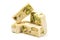 Italian Torrone nougat candy blocks with pistachios isolated on white