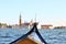 Italian touristic landscape, gondola on Grand Canal, Venice, Italy, September  of 2022