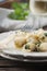 Italian traditional codfish with onion and parsley