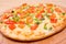 Italian vegetables pizza.Neapolitano ,Close-up