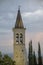 Italian village. Bell tower of the Cathedral of Spoleto, Santa Maria Assunta