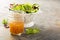 Italian vinaigrette dressing in a mason jar