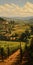 Italian Vineyard Landscape Painting In The Style Of Mark Brooks