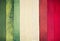 Italian vintage flag background.Wooden plank texture.