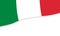 Italian wavy flag over white backround