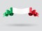 Italian wavy flag. Vector illustration.