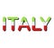 Italian word illustrated with flag