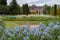 Italianate Garden on the Trentham Estate, Stoke-on-Trent, UK.  Camassia flowers in foreground.