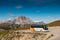 Italien dolomites in autumn, south tyrol, rifugio auronzo