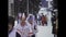 Italy 1980, Cross-Country Skiers Gliding on the Track: Sporting Event in the 1980s