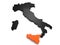 Italy 3d black and orange map, whith sicily region highlighted