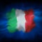 Italy abstract flag on blue sky background for creative design. Italian flag banner design. Blurred abstract background. Italian