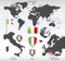 Italy administrative divisions map and Italy flags icon set