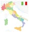 Italy Administrative Divisions Map On White - No text