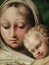 Italy. Artistic heritage. Madonna del latte, Madonna suckling the Christ Child, by Pedro Machuca. Detail with the faces