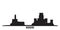 Italy, Assisi city skyline isolated vector illustration. Italy, Assisi travel black cityscape