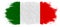 Italy background pattern template - Abstract brushstroke paint brush splash in the colors of italian flag, isolated on white