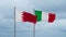 Italy and Bahrain flag