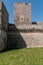 Italy.  Bari. Norman-Swabian castle, 13th-16th century.  Southern side. The moat and the Tower of the Minors