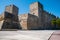 Italy.  Bari. Norman-Swabian castle, 13th-16th century.  Towers and ramparts of the northern facade, in front of the sea