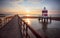 Italy beach - Lignano Sabbiadoro Lighthouse with beach at sunrise