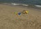 Italy: Beach toys abandoned on the sand.