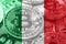 Italy bitcoin flag, national flag cryptocurrency concept