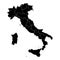 Italy Black and White administrative vector map