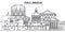 Italy, Brescia line skyline vector illustration. Italy, Brescia linear cityscape with famous landmarks, city sights