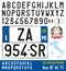 Italy car license plate, letters, numbers and symbols