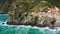 Italy, Cinque Terre, Aerial View, Vernazza, Liguria, Ligurian Sea, Mountains