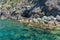 Italy, Cinque Terre, Monterosso, a world war bunker on the rocky cliff