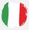 Italy Circle Flag Vector Hand Painted with Rounded Brush