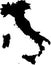 Italy country Map illustration black.